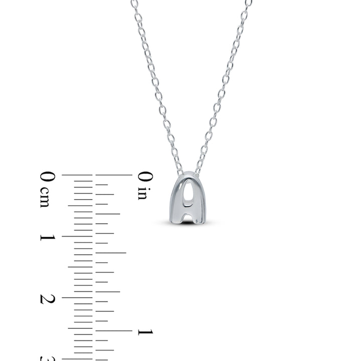 Personalised 925 Sterling Silver Balloon Effect Initial Necklace, Bubble Letter Pendant
