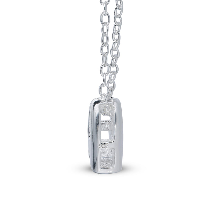 Personalised 925 Sterling Silver Balloon Effect Initial Necklace, Bubble Letter Pendant