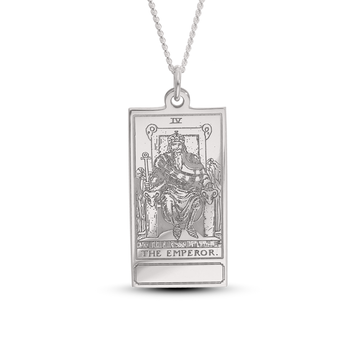 Personalised Sterling Silver The Sun Tarot Card Name Necklace