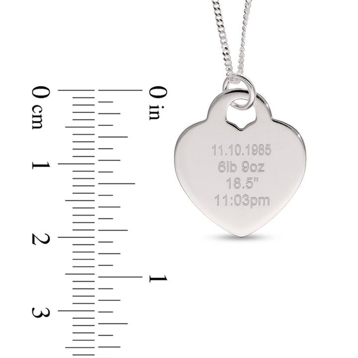 925 Silver Engraved Heart Pendant