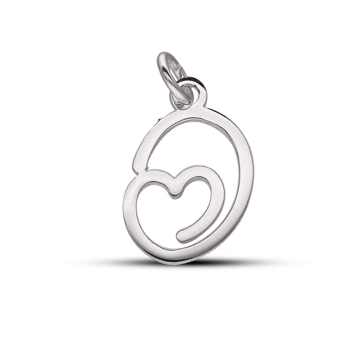 Personalised Initial Heart, Letter Pendant in Silver