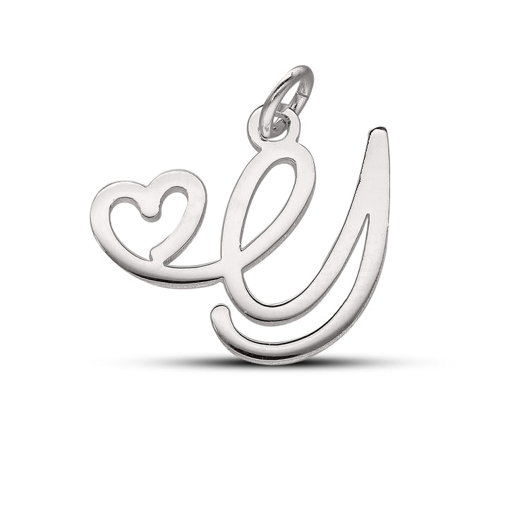 Personalised Initial Heart, Letter Pendant in Silver