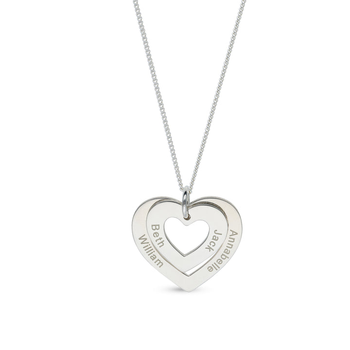 Customised Hearts Necklace in Silver