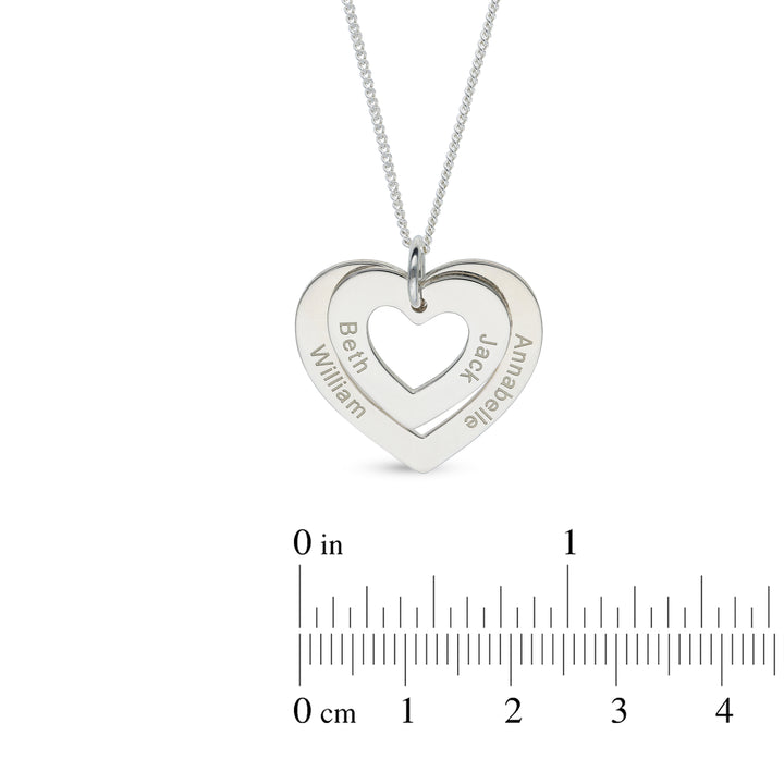 Customised Hearts Necklace in Silver