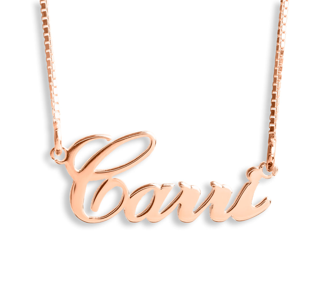 Personalised Sterling Silver Name Necklace - in 18ct Yellow & Rose Gold plated or Silver