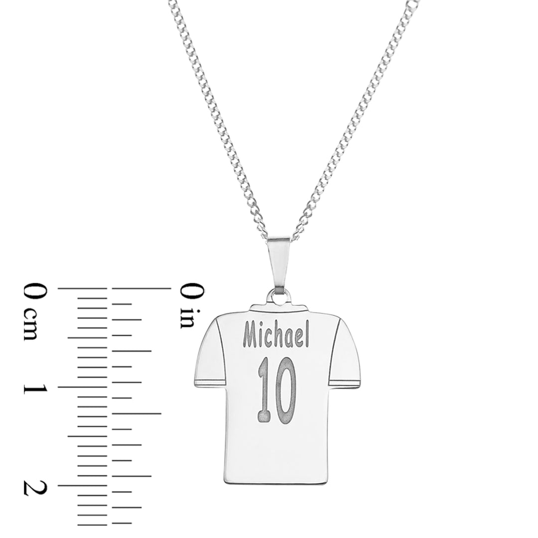 Personalised Football Shirt Pendant – Custom Engraved Gift for Kids, Dad, Coach, or Soccer Fans