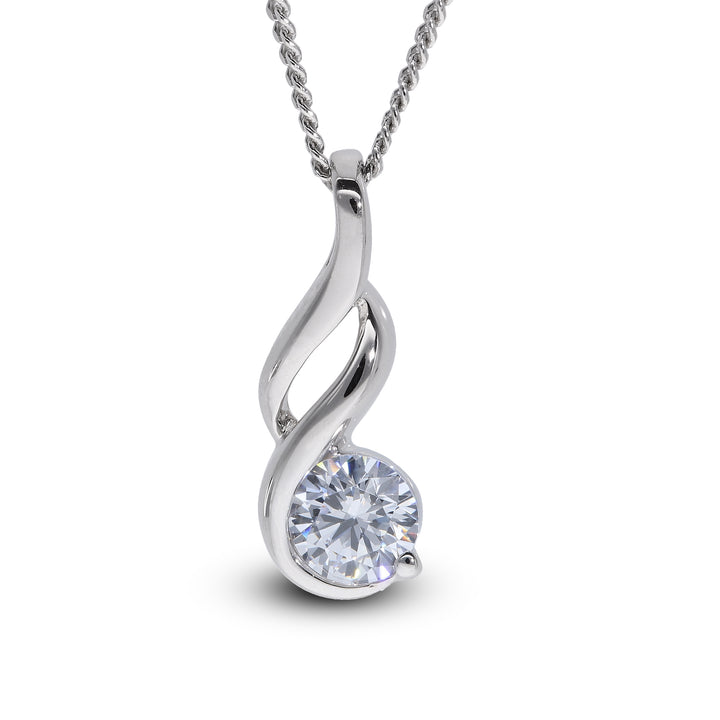 Tear Drop Cubic Zirconia Jewellery Set in Silver