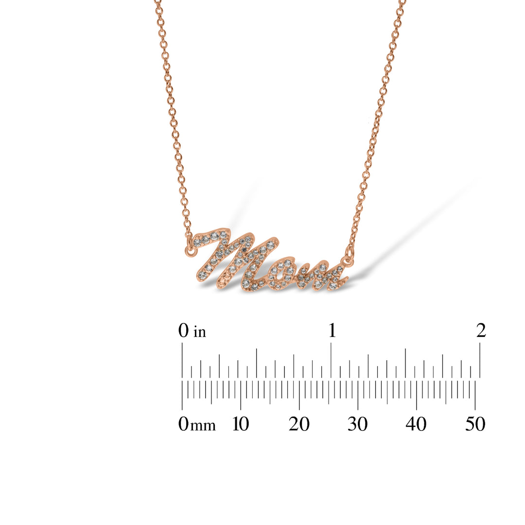 Sterling Silver Mum, Nan, Sister, Mom Necklace with White Sapphire set