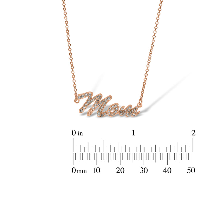 Sterling Silver Mum, Nan, Sister, Mom Necklace with White Sapphire set