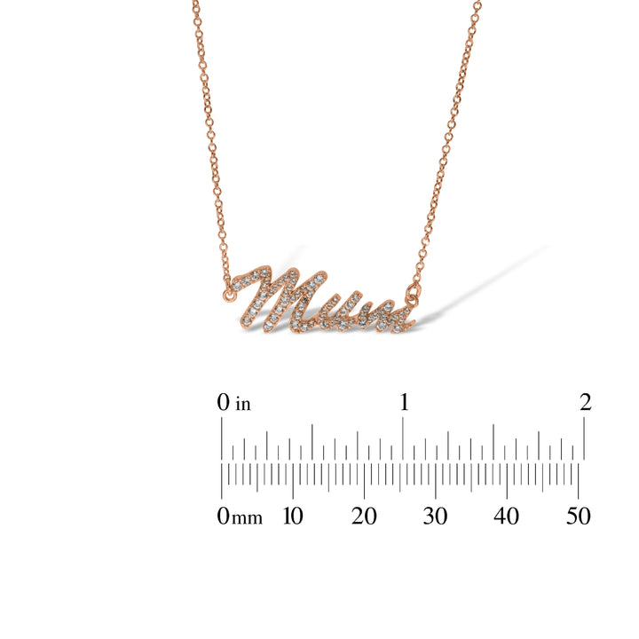 Sterling Silver Mum, Nan, Sister, Mom Necklace with White Sapphire set