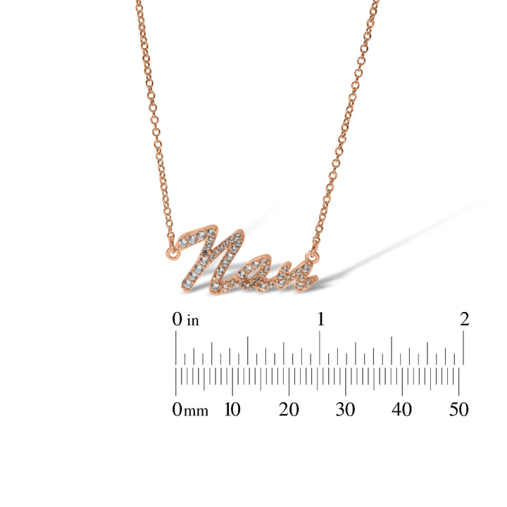 Sterling Silver Mum, Nan, Sister, Mom Necklace with White Sapphire set