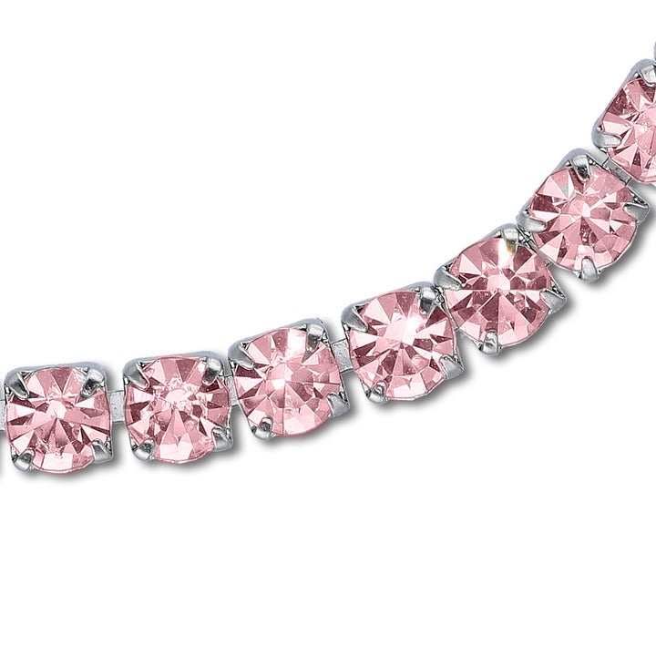 Custom Tennis Bracelet with Name – Silver Nameplate & Pink or Clear Zirconia's
