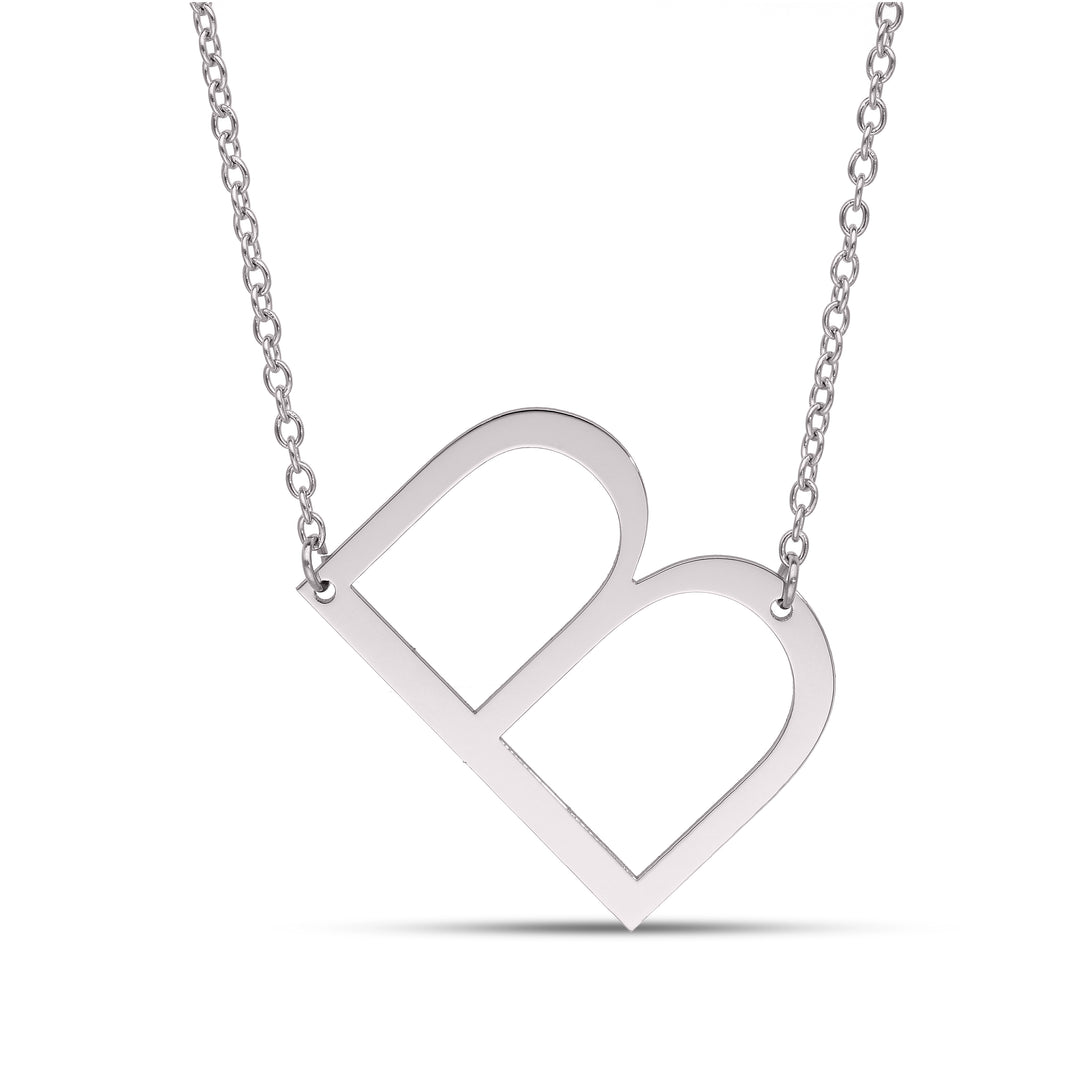 Personalised Stainless Steel Capital Letter Pendant Necklace – Custom Initial Jewellery