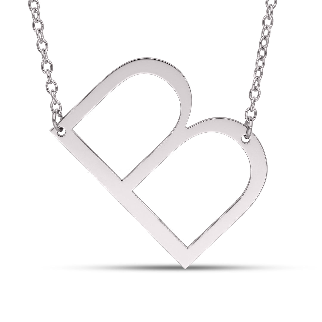 Personalised Stainless Steel Capital Letter Pendant Necklace – Custom Initial Jewellery