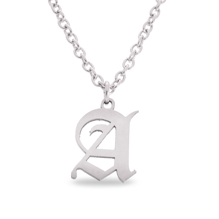 Old English Initial Pendant Necklace