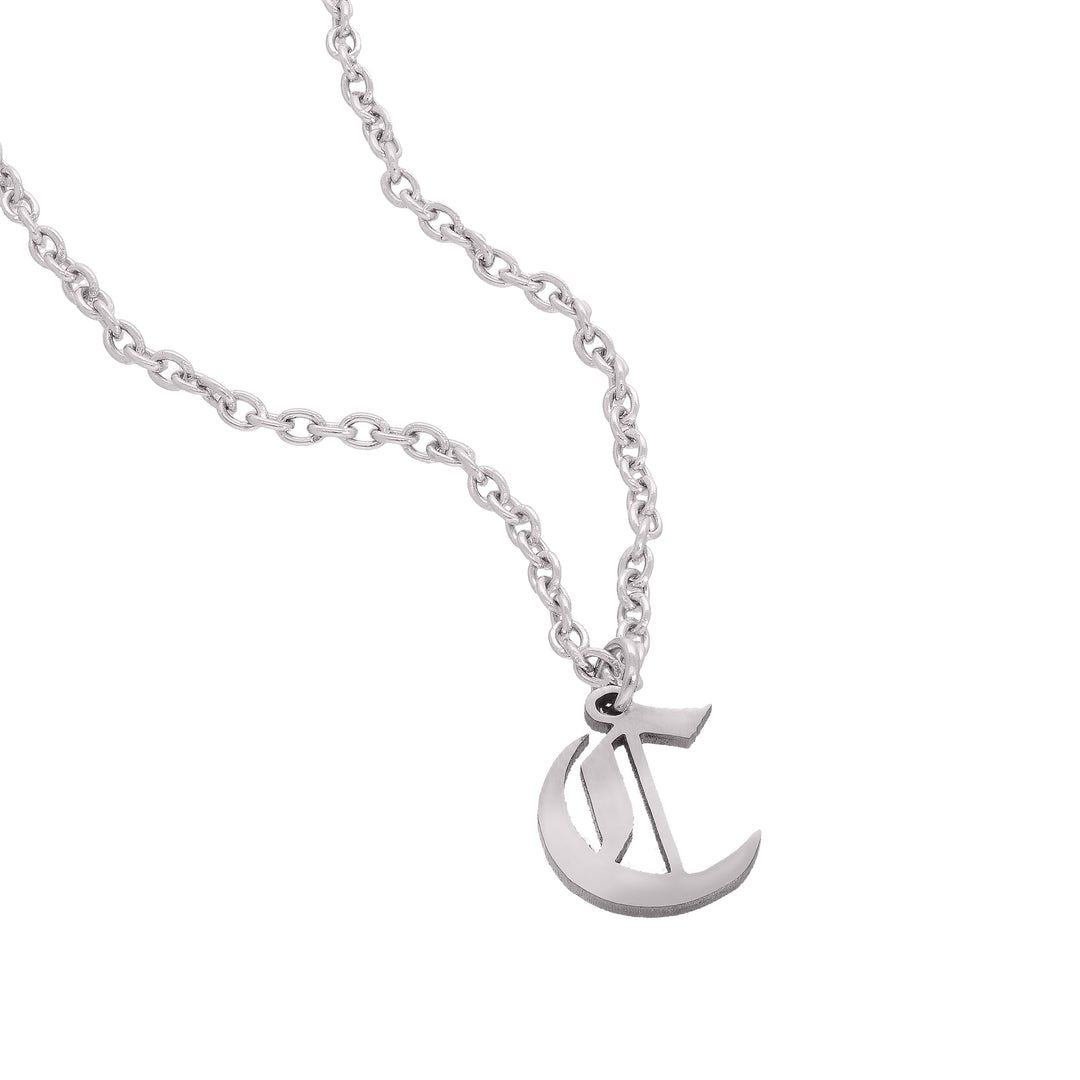 Old English Initial Pendant Necklace