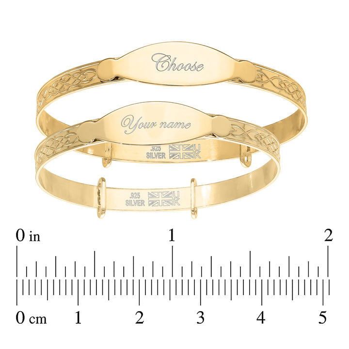 Kids' Blue CZ Boy's Bangle in 18ct Gold plated (0-3 years)