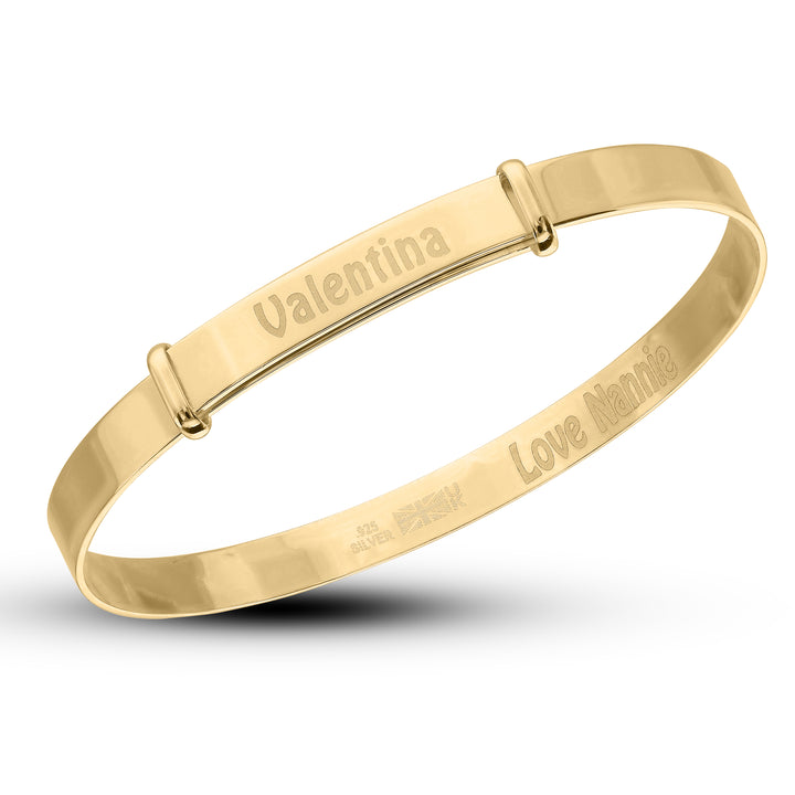 Children's Customised Guardian Angel Bangle Gold Plated (0-3 years)