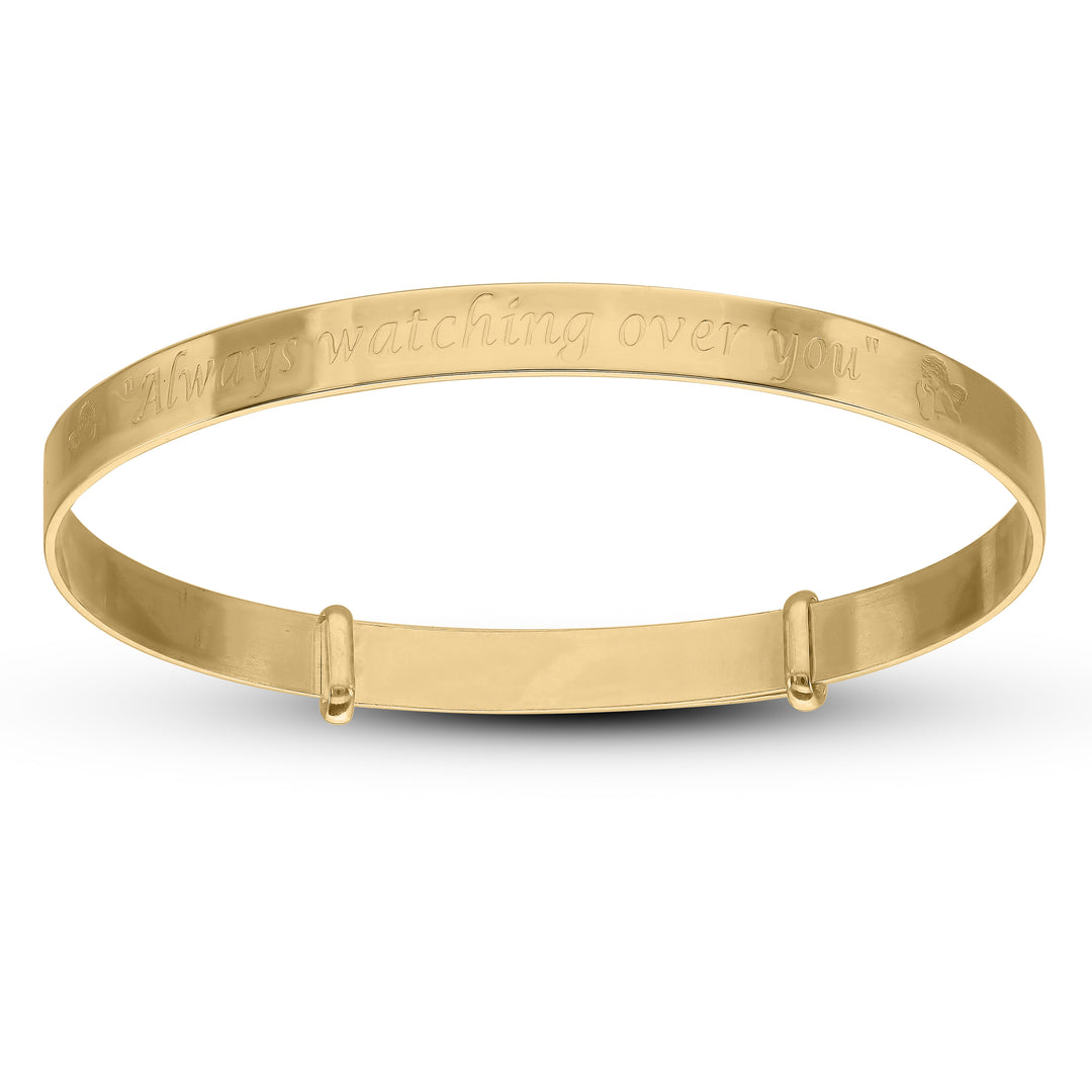 Children's Customised Guardian Angel Bangle Gold Plated (0-3 years)