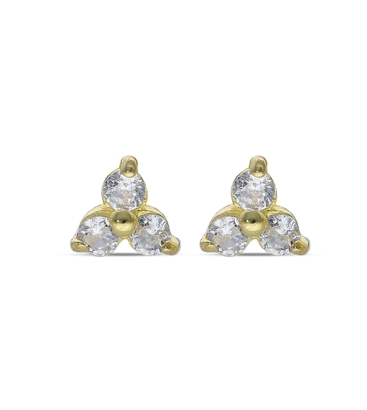 Gold Plated Stud Earrings, 925 Mix Shape, Sun, Evil Eye, Shell, Floral, Butterfly,