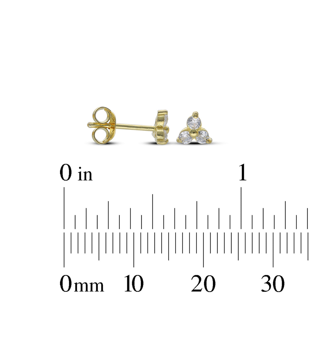 Gold Plated Stud Earrings, 925 Mix Shape, Sun, Evil Eye, Shell, Floral, Butterfly,