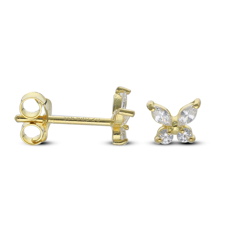 Gold Plated Stud Earrings, 925 Mix Shape, Sun, Evil Eye, Shell, Floral, Butterfly,