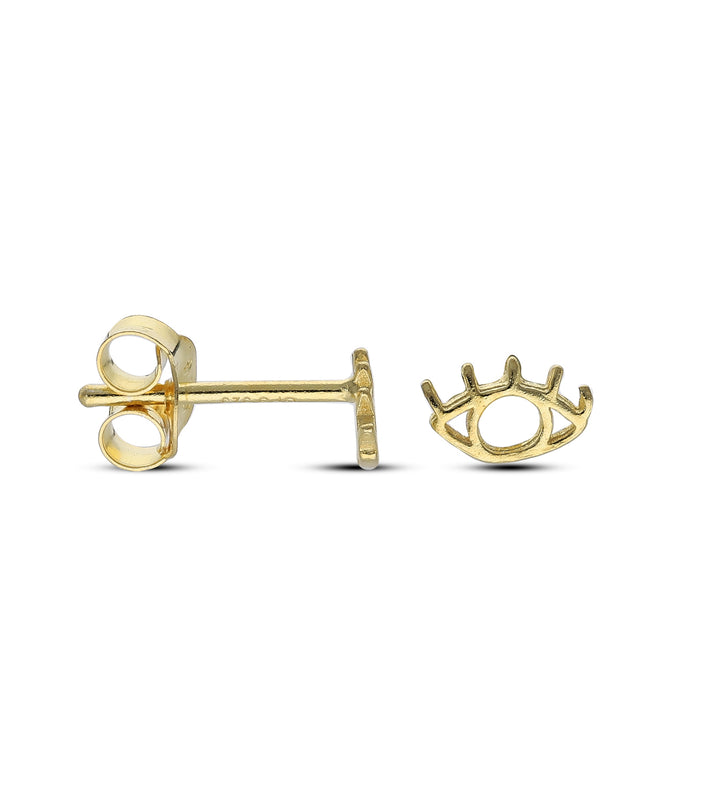 Gold Plated Stud Earrings, 925 Mix Shape, Sun, Evil Eye, Shell, Floral, Butterfly,