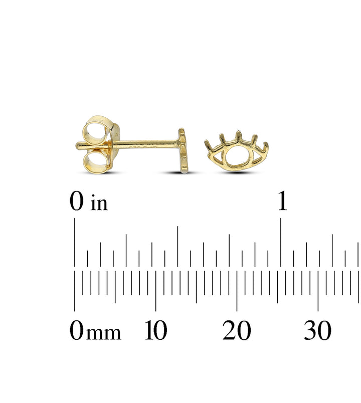 Gold Plated Stud Earrings, 925 Mix Shape, Sun, Evil Eye, Shell, Floral, Butterfly,