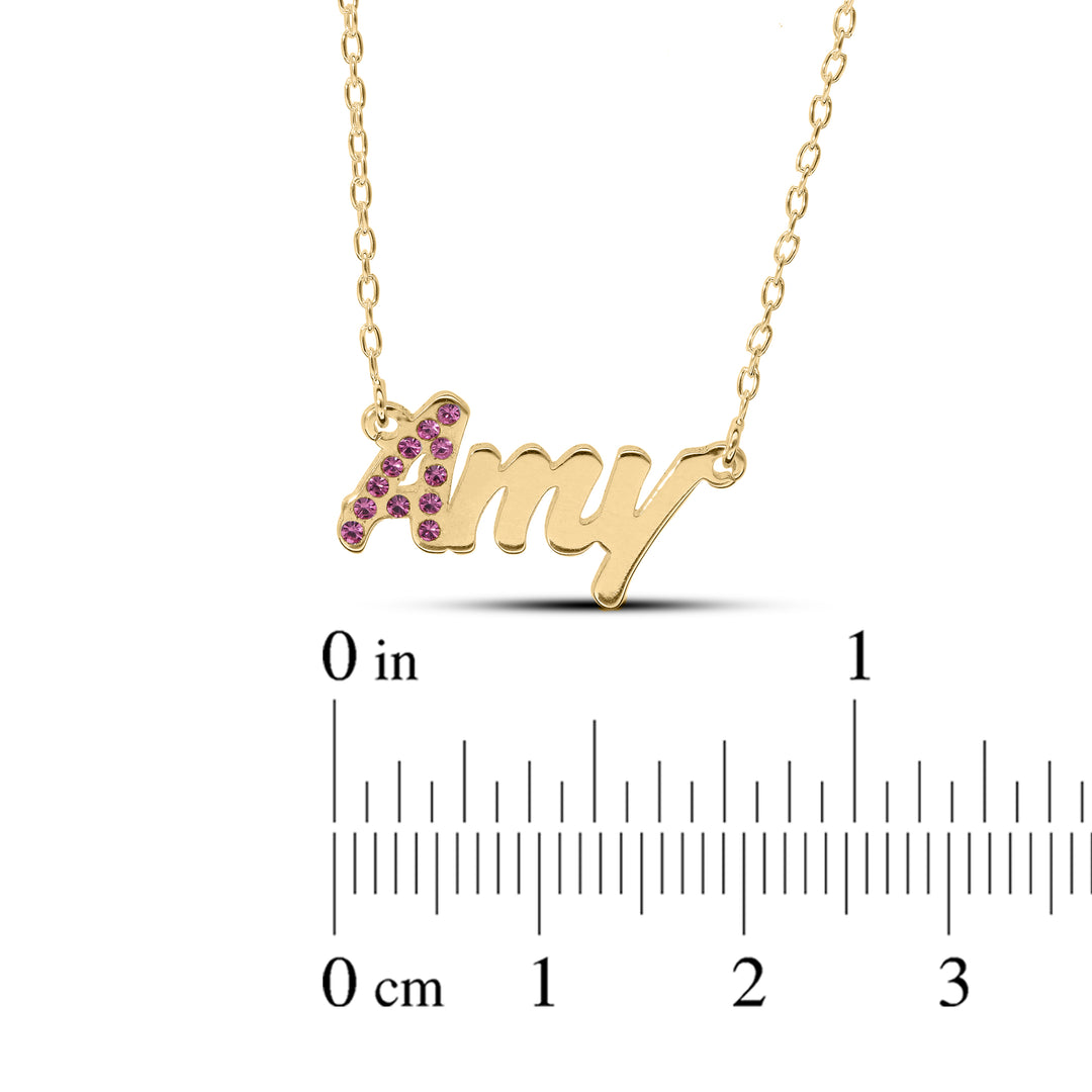 Personalised 925 Name Necklace with Crystal's Birthstones