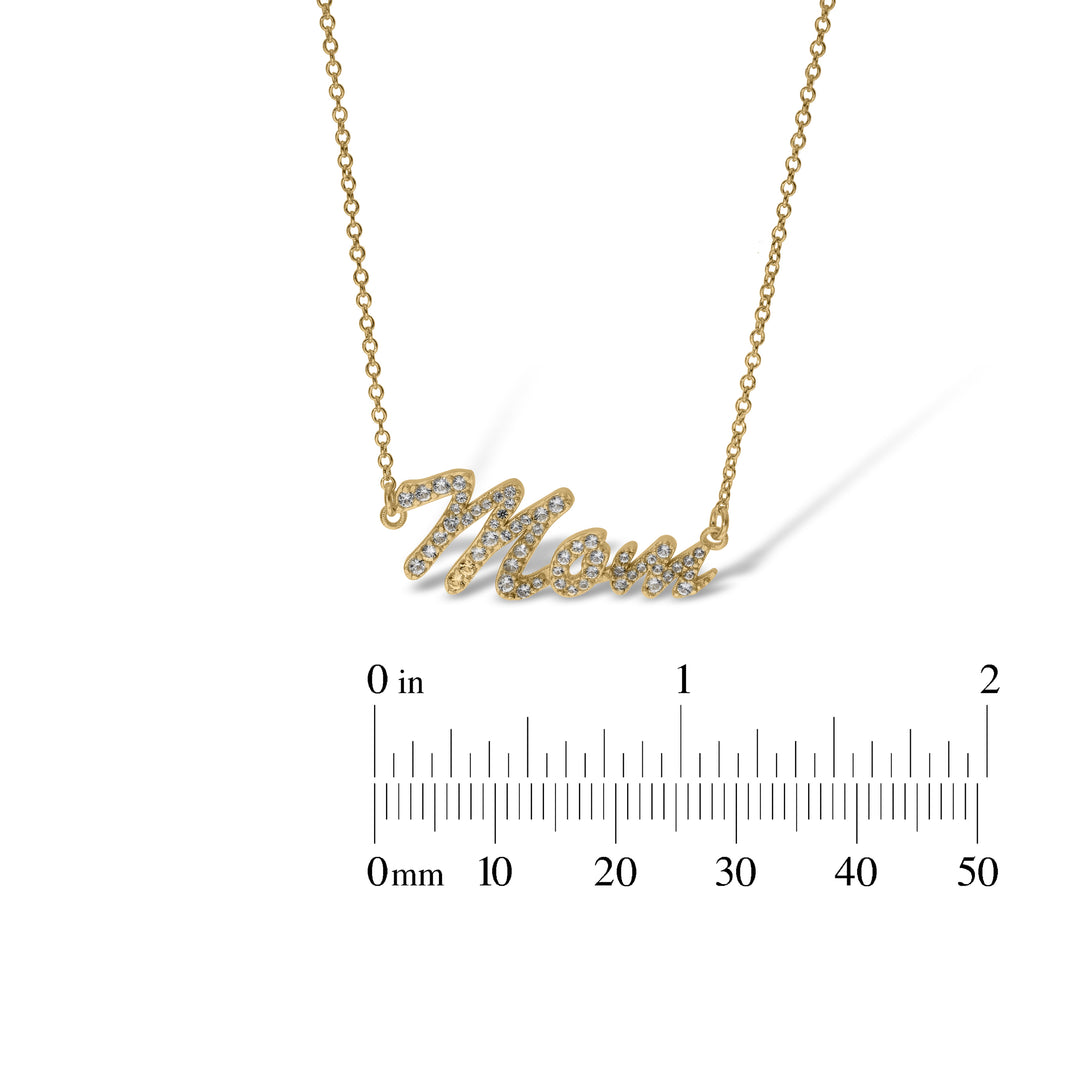 Sterling Silver Mum, Nan, Sister, Mom Necklace with White Sapphire set