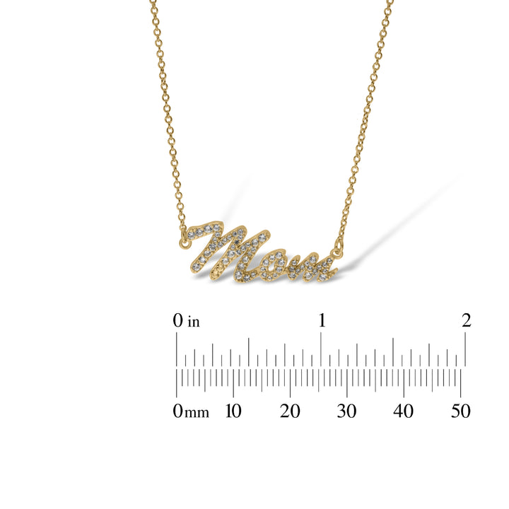 Sterling Silver Mum, Nan, Sister, Mom Necklace with White Sapphire set