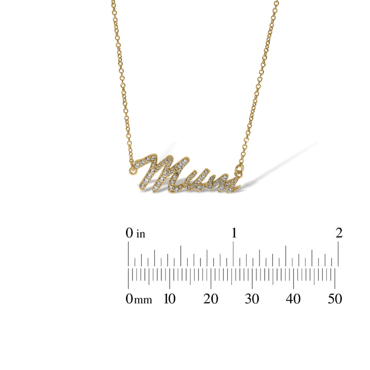 Sterling Silver Mum, Nan, Sister, Mom Necklace with White Sapphire set