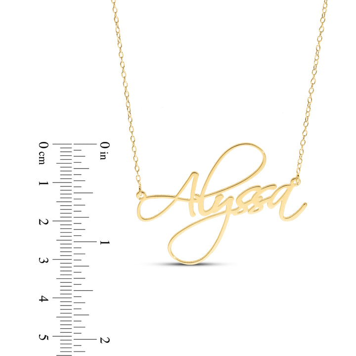 Personalised Sterling Silver Alyssa Name Necklace - in Silver or 18ct Gold plated