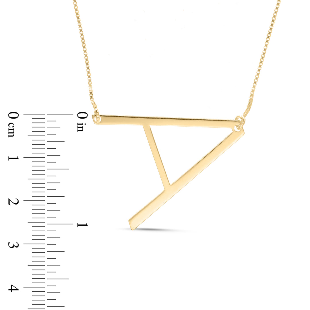 Personalised Capital Large Single Initial Pendant, Silver or Gold Plated Large Letter Necklace