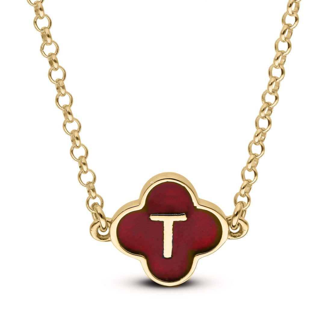 Personalised Silver or Gold Plated Clover Pendant with Initial