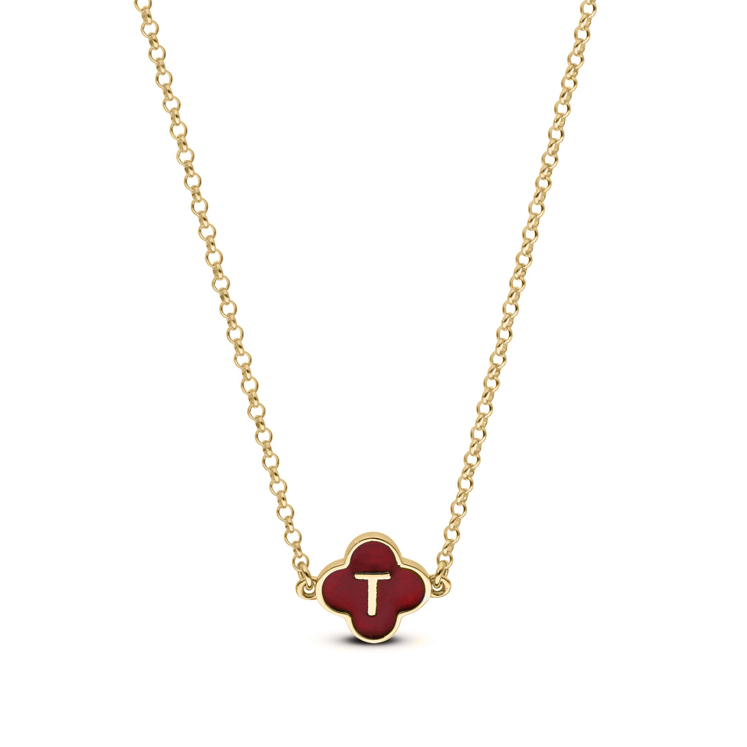 Personalised Silver or Gold Plated Clover Pendant with Initial