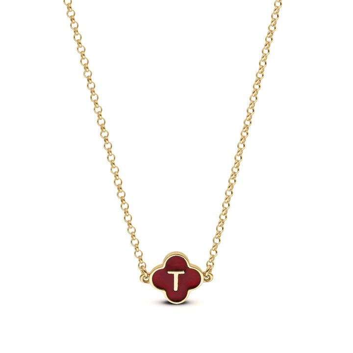 Personalised Silver or Gold Plated Clover Pendant with Initial