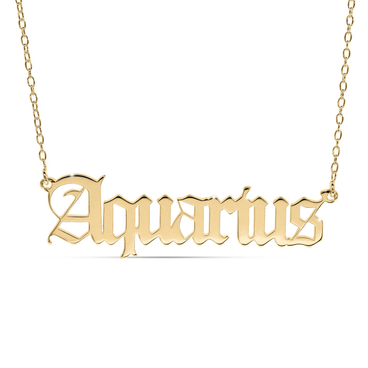 Personalised Old English Name Necklace - in Silver or 18ct Gold plated