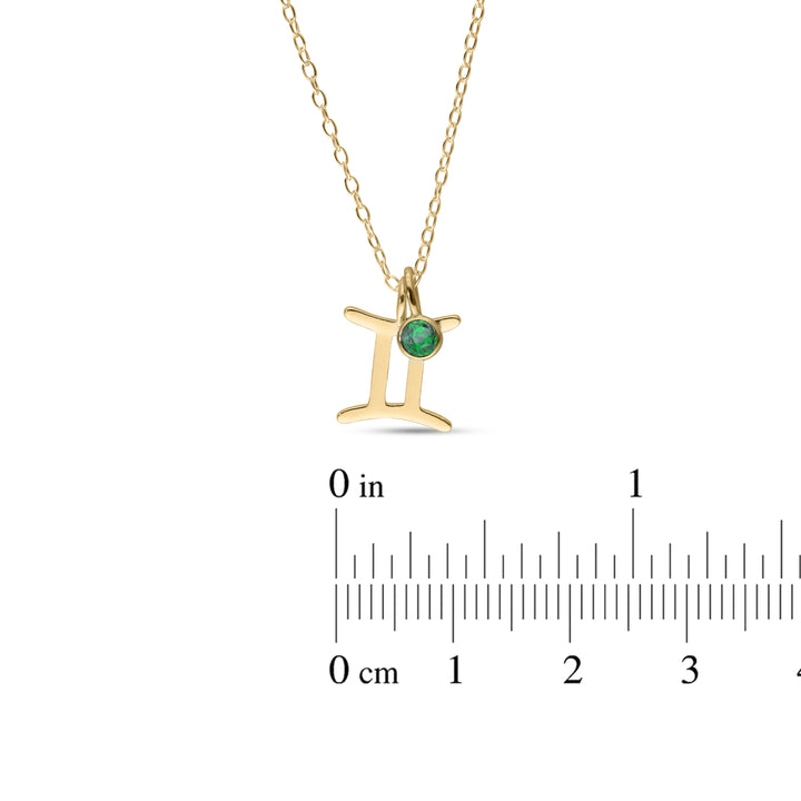 Gold Plated Zodiac Sign with Birthstone