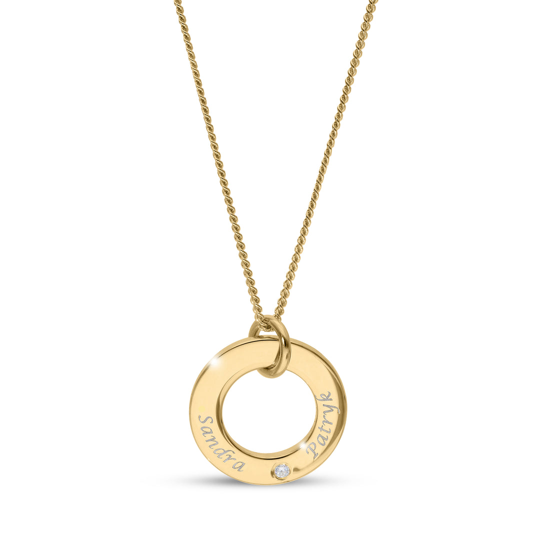 Customised 18ct Yellow Gold plated Circle Necklace