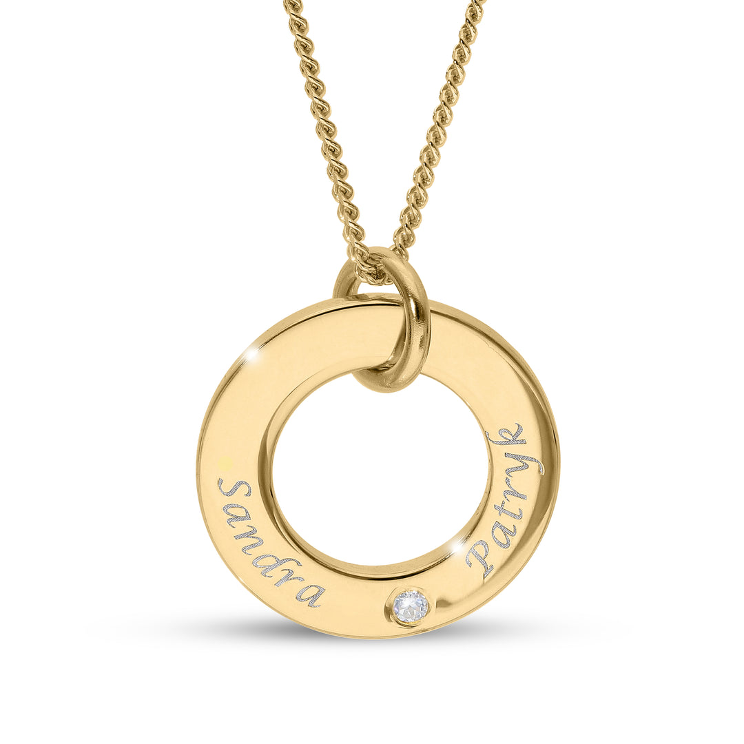 Customised 18ct Yellow Gold plated Circle Necklace