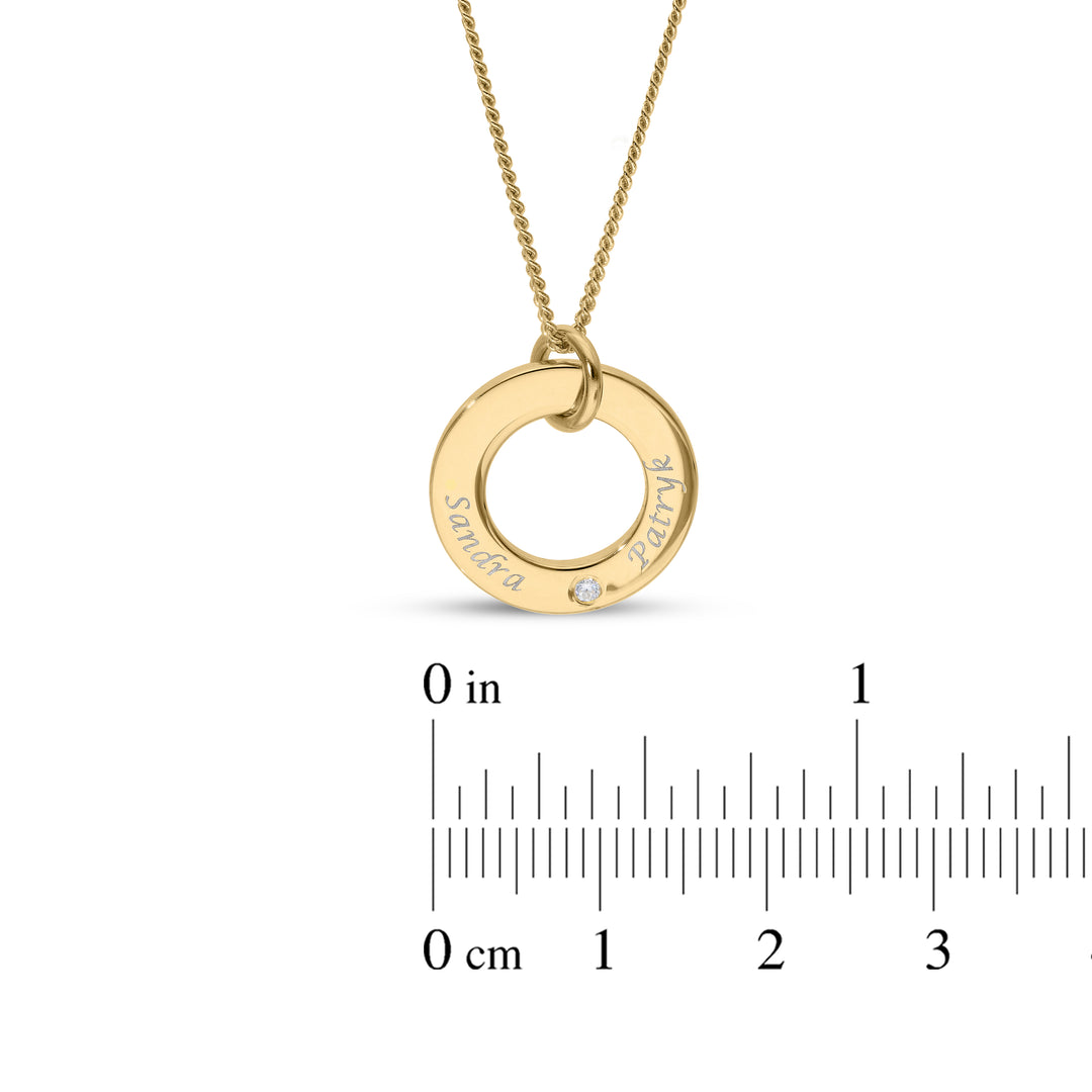 Customised 18ct Yellow Gold plated Circle Necklace