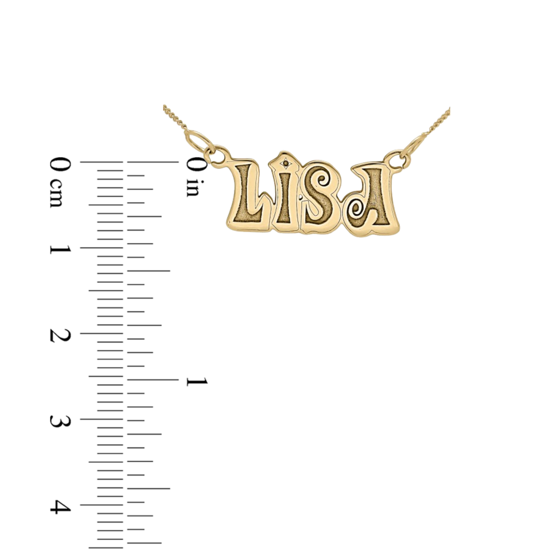 9ct Personalised Name Necklace – Bold All Capital Letter Pendant
