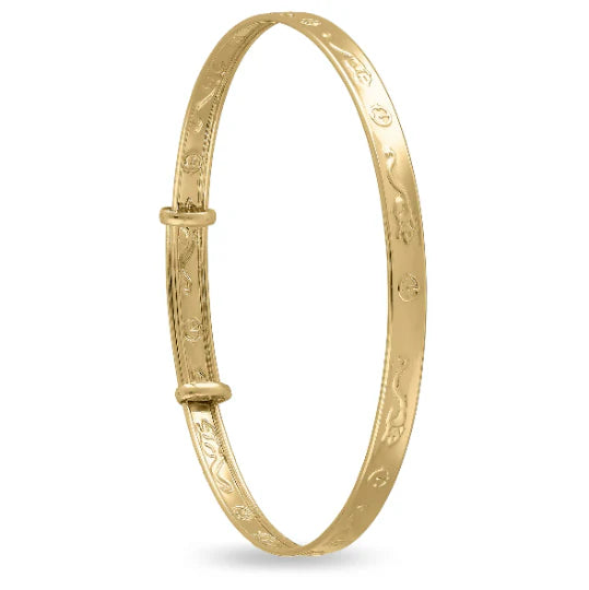 Children's 9ct Gold Plain Baby Bangle (0-1 years)