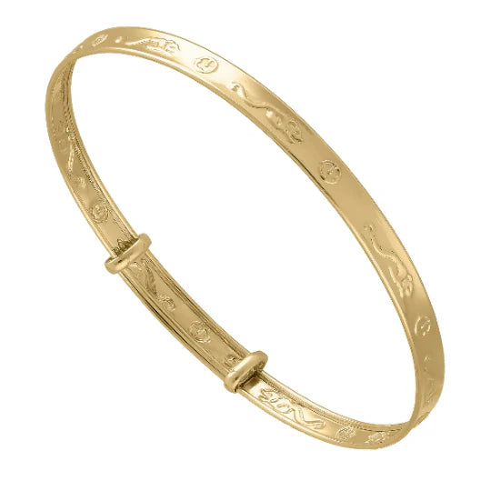 Children's 9ct Gold Plain Baby Bangle (0-1 years)