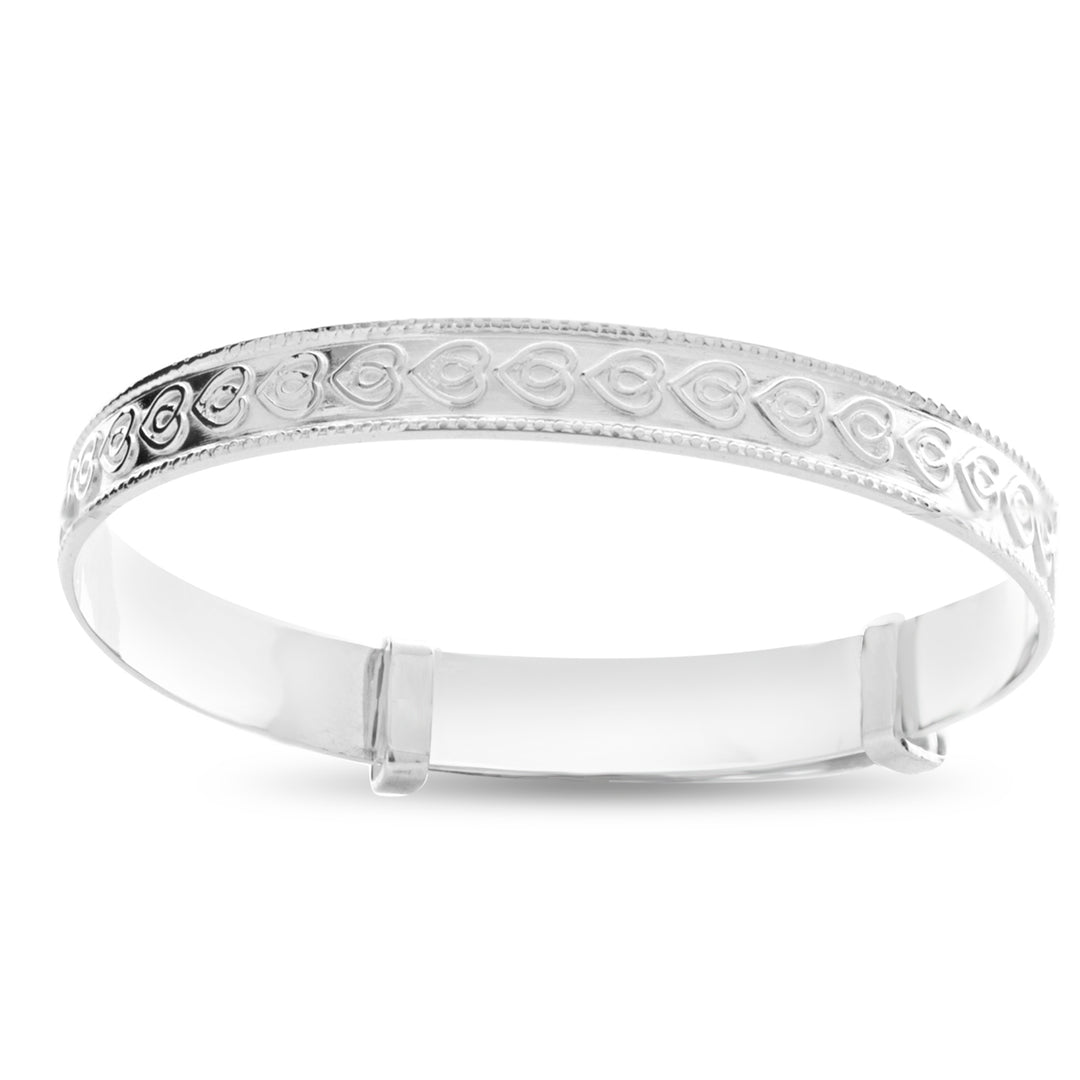 Children’s Sterling Silver Celtic Heart Expander Bangle (0-1 yrs)